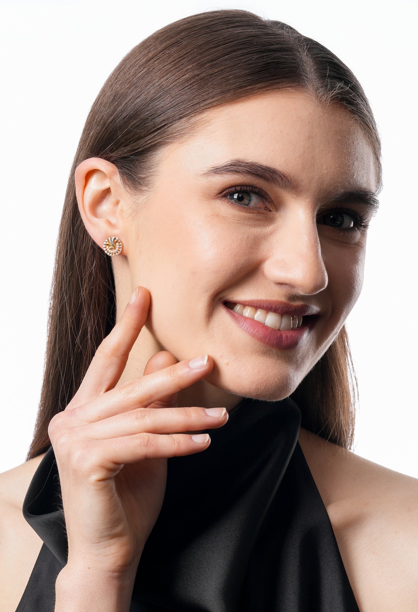 Flambeur B.I.S 18 Kt Hallmark Cz Tops Earring