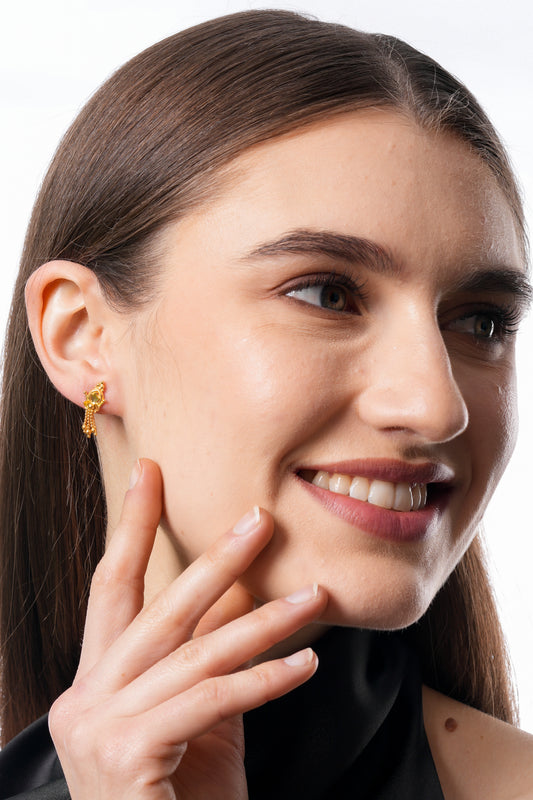 Flambeur B.I.S 18 Kt Hallmark Plain Tops Earring