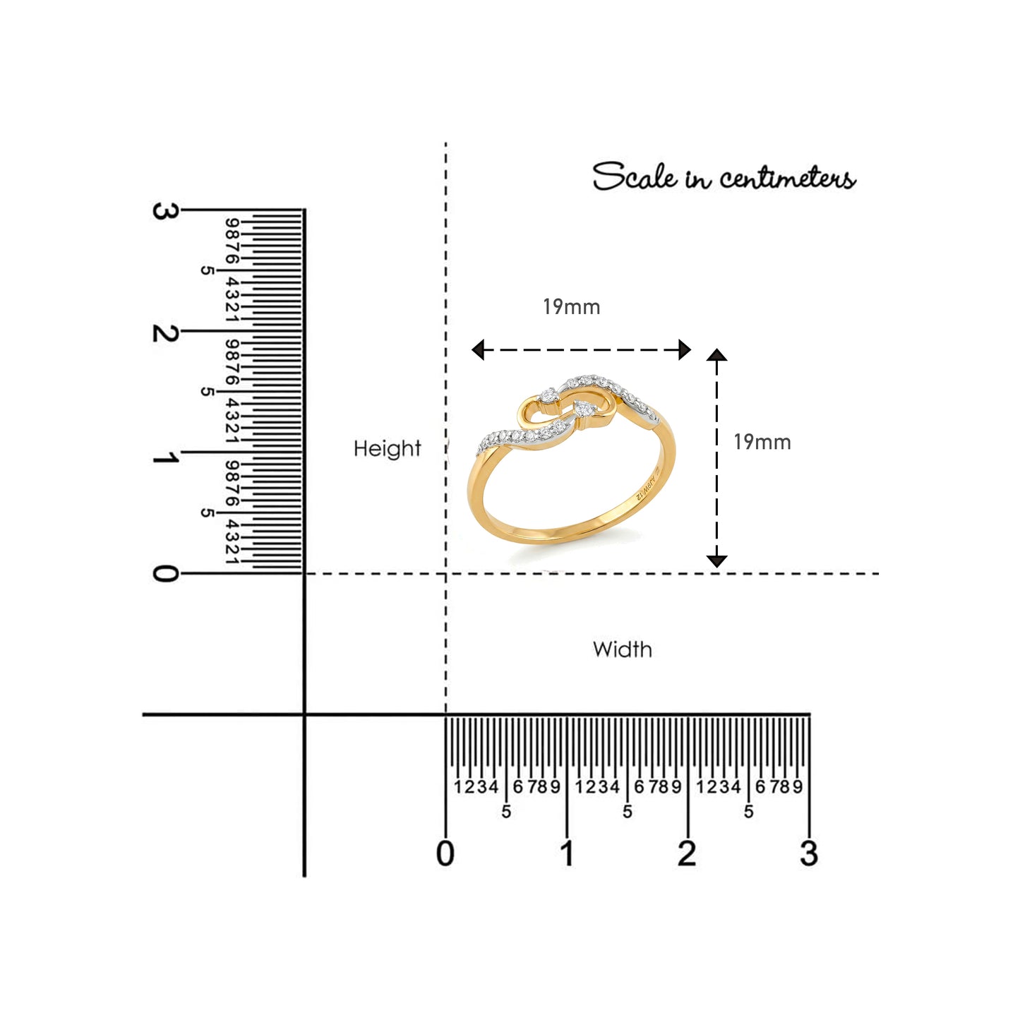 14kt Gold Infinity Wave Diamond Ring | Genuine Diamond Two-Tone Swirl Ring