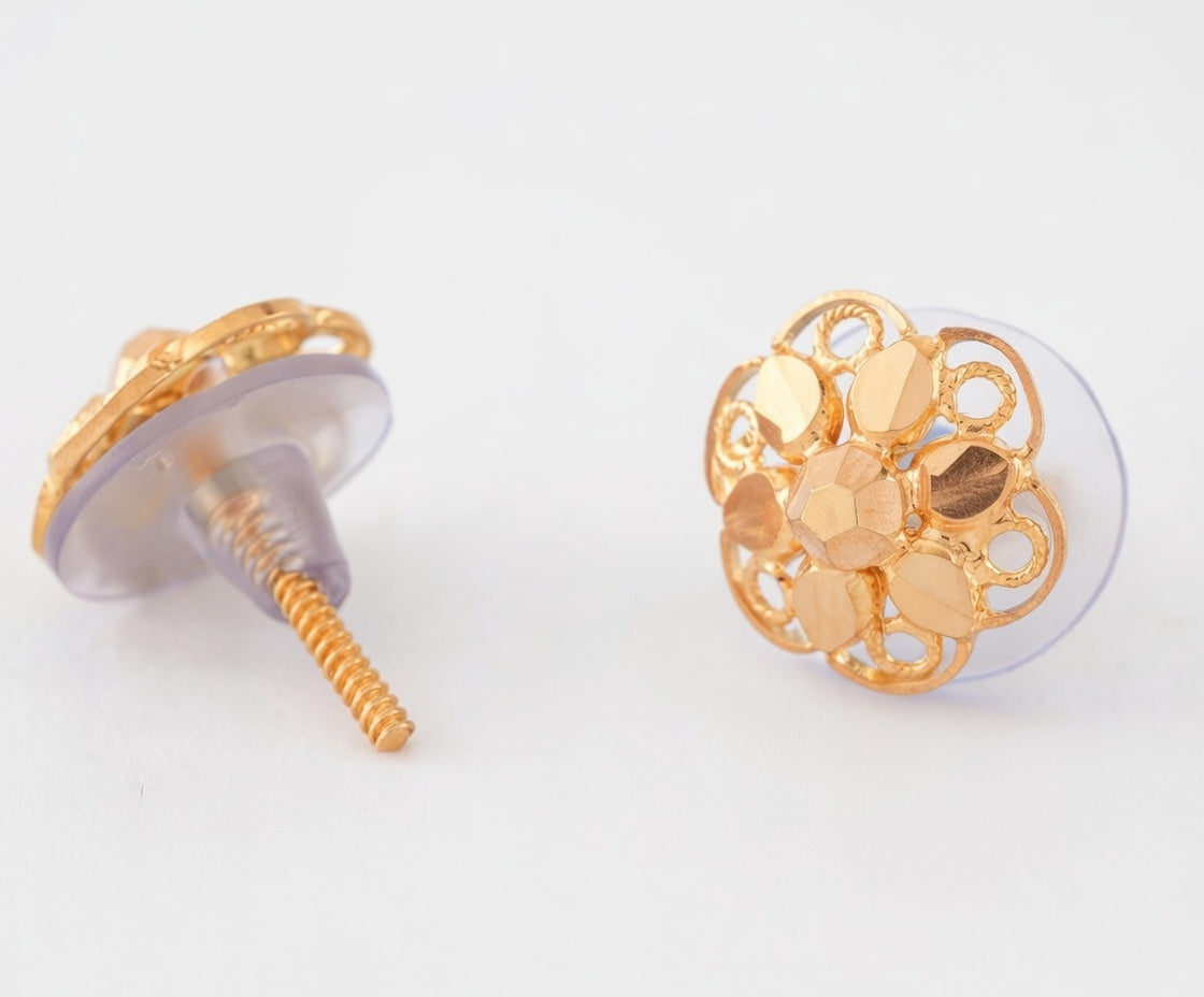 Flambeur B.I.S 18 Kt Hallmark Plain Tops Earring