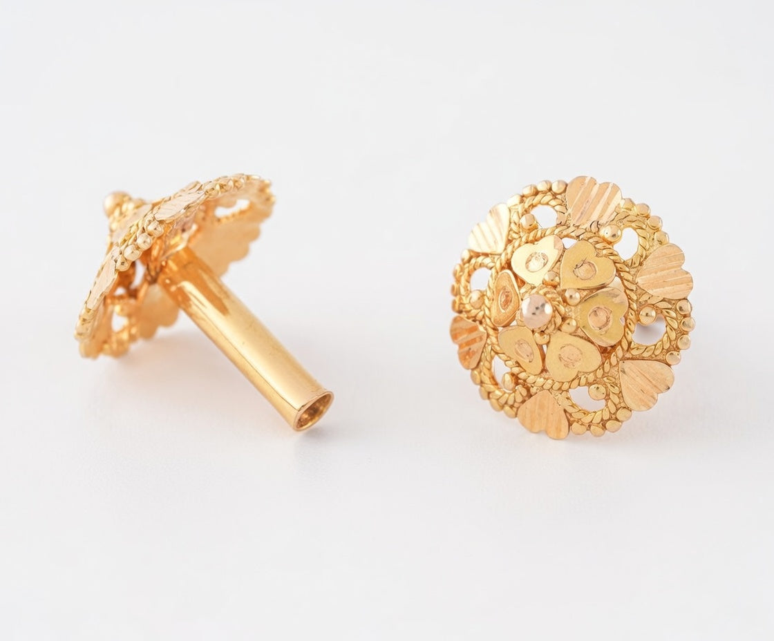Flambeur B.I.S 18 Kt Hallmark Plain Tops Earring
