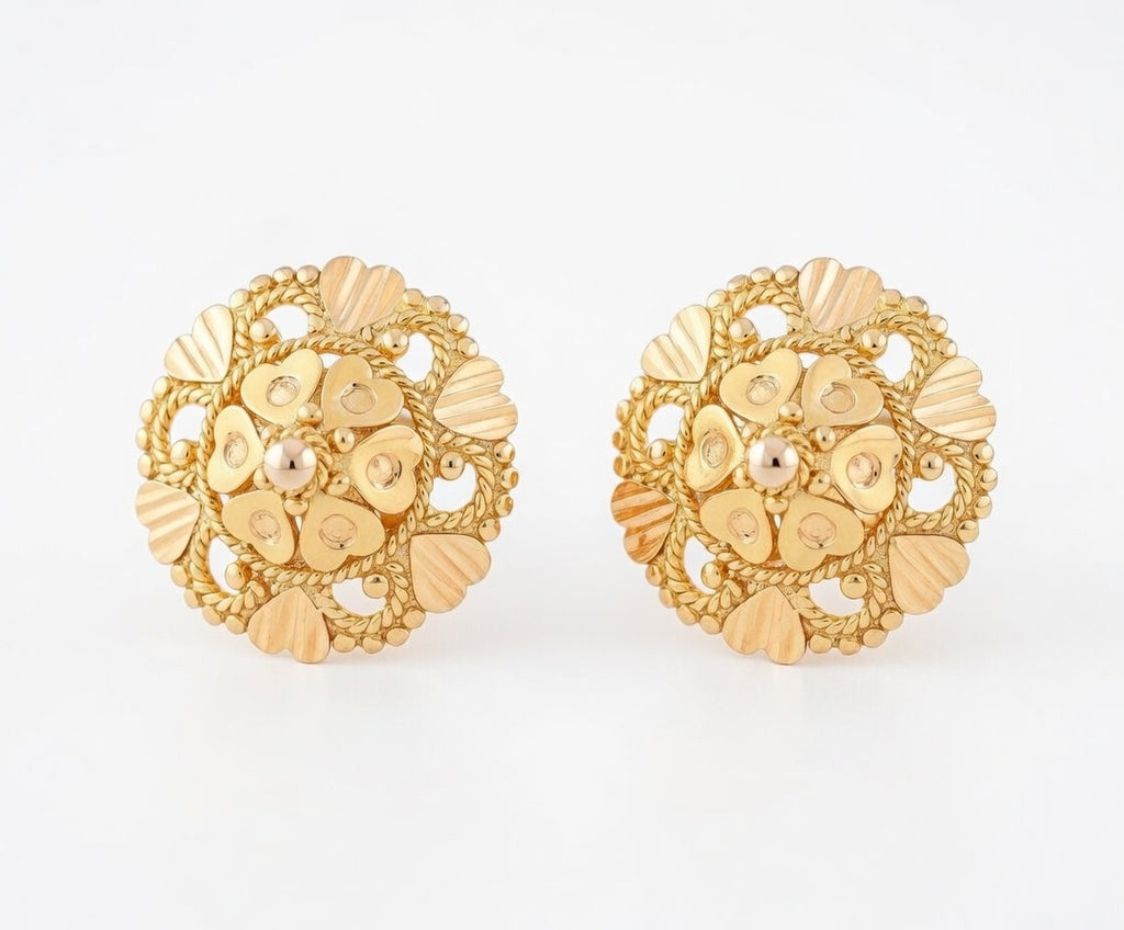 Flambeur B.I.S 18 Kt Hallmark Plain Tops Earring