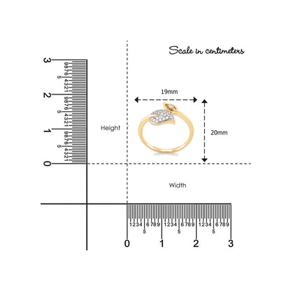 14kt Gold Dual Leaf Diamond Ring | Genuine Diamond Nature-Inspired Two-Tone Ring
