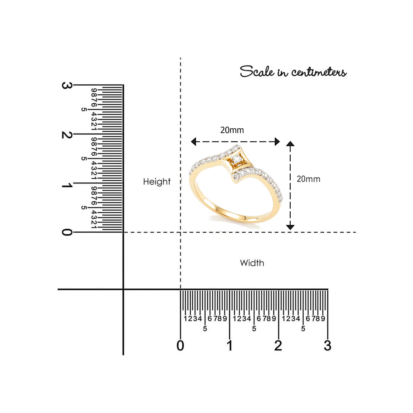 14kt Gold Star Motif Diamond Ring | Genuine Diamond Chevron Tiara Ring