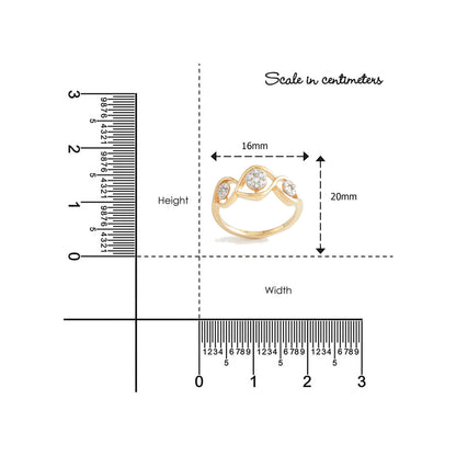 14kt Gold Triple Cluster Diamond Ring | Genuine Diamond Infinity Swirl Statement Ring