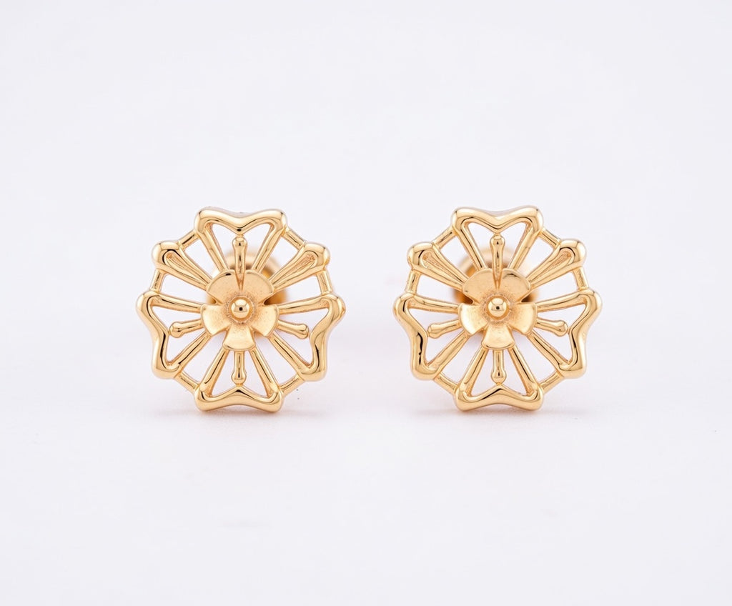 Flambeur B.I.S 18 Kt Hallmark Plain Tops Earring