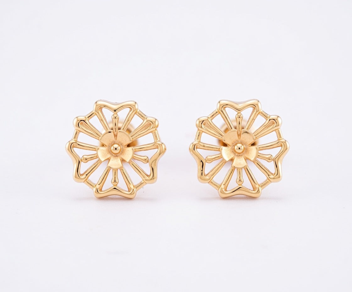 Flambeur B.I.S 18 Kt Hallmark Plain Tops Earring