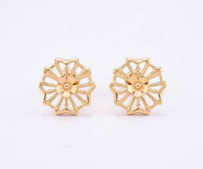 Flambeur B.I.S 18 Kt Hallmark Plain Tops Earring