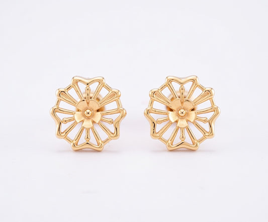 Flambeur B.I.S 18 Kt Hallmark Plain Tops Earring