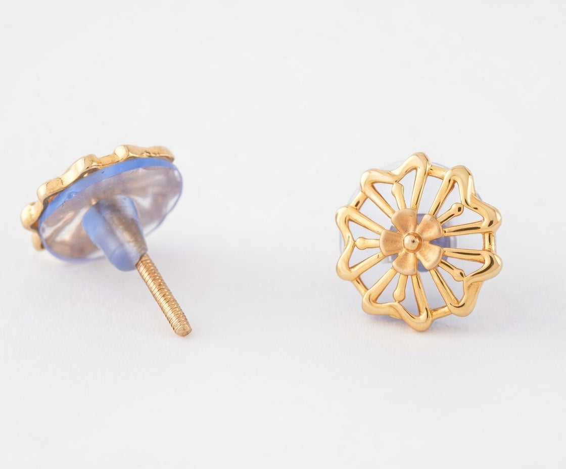 Flambeur B.I.S 18 Kt Hallmark Plain Tops Earring