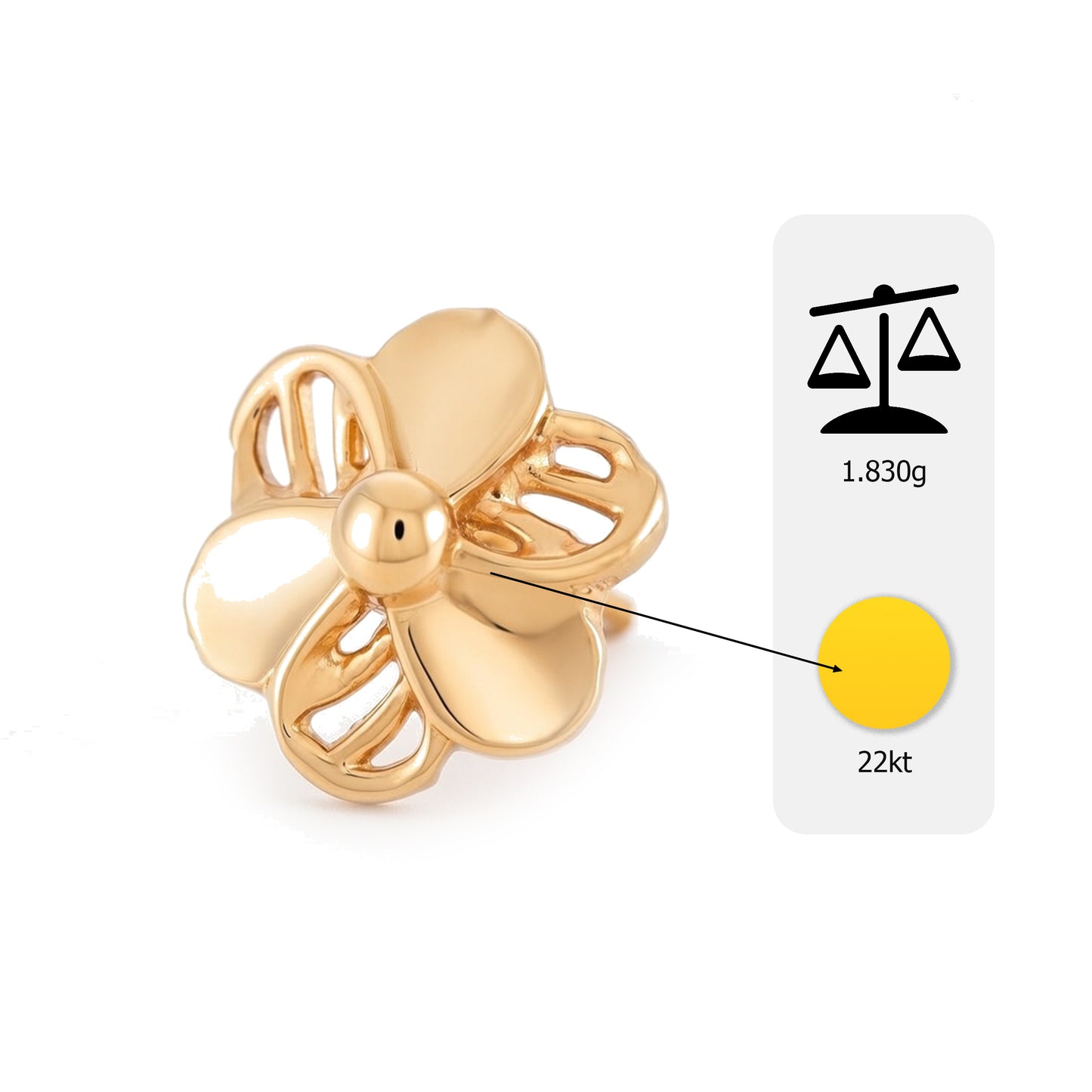 Flambeur B.I.S 22 Kt Hallmark Plain Tops Earring