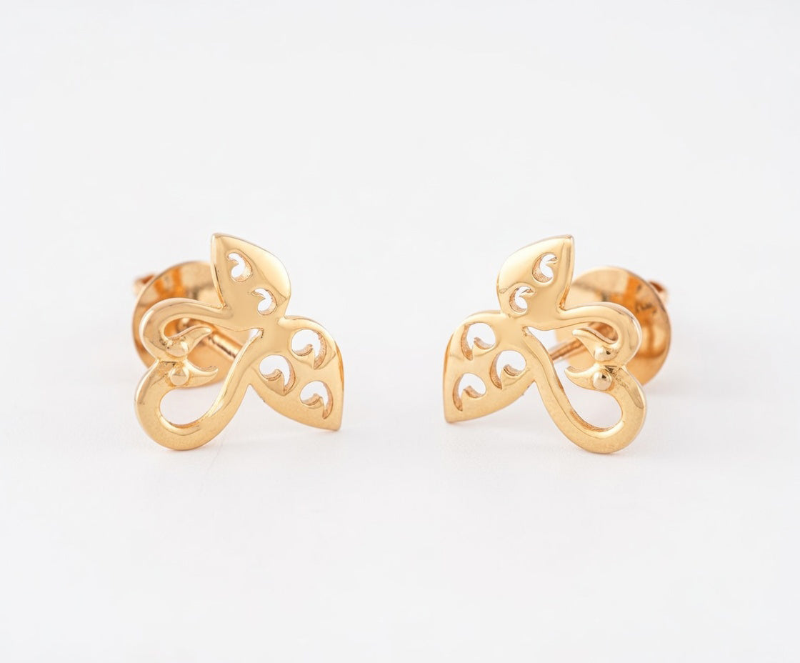 Flambeur B.I.S 18 Kt Hallmark Plain Tops Earring