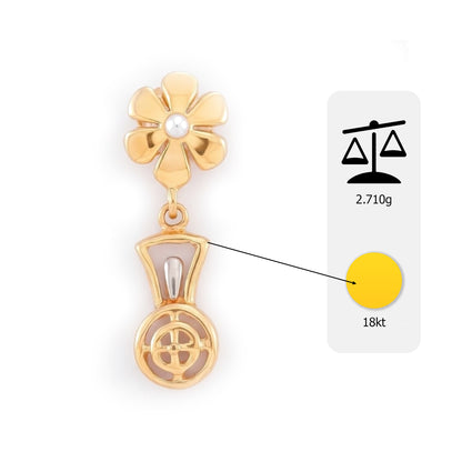 Flambeur B.I.S 18 Kt Hallmark Plain Tops Earring