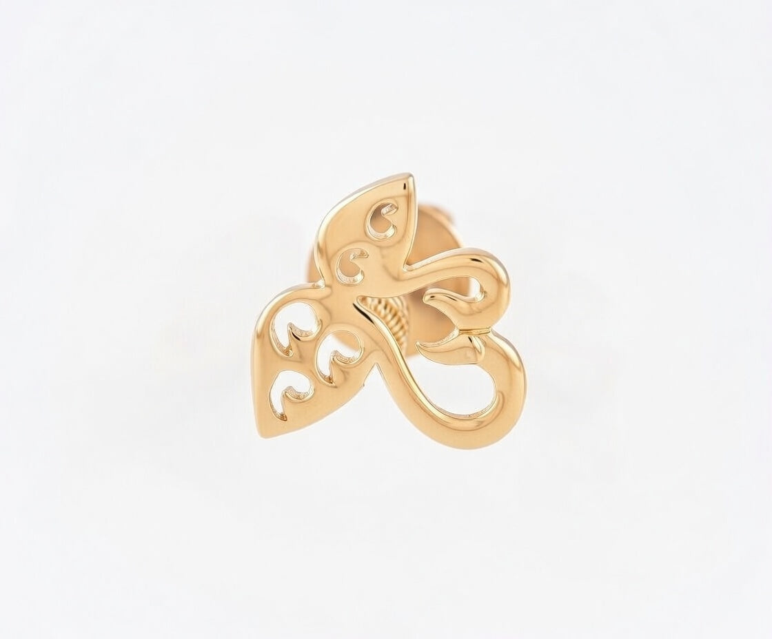 Flambeur B.I.S 18 Kt Hallmark Plain Tops Earring