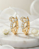 Flambeur B.I.S Hallmarked 18 KT CZ Gold Hoop Earring