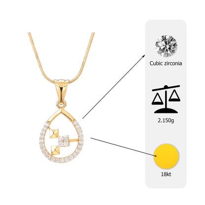 Flambeur B.I.S Hallmarked 18 KT CZ Gold Pendent Set