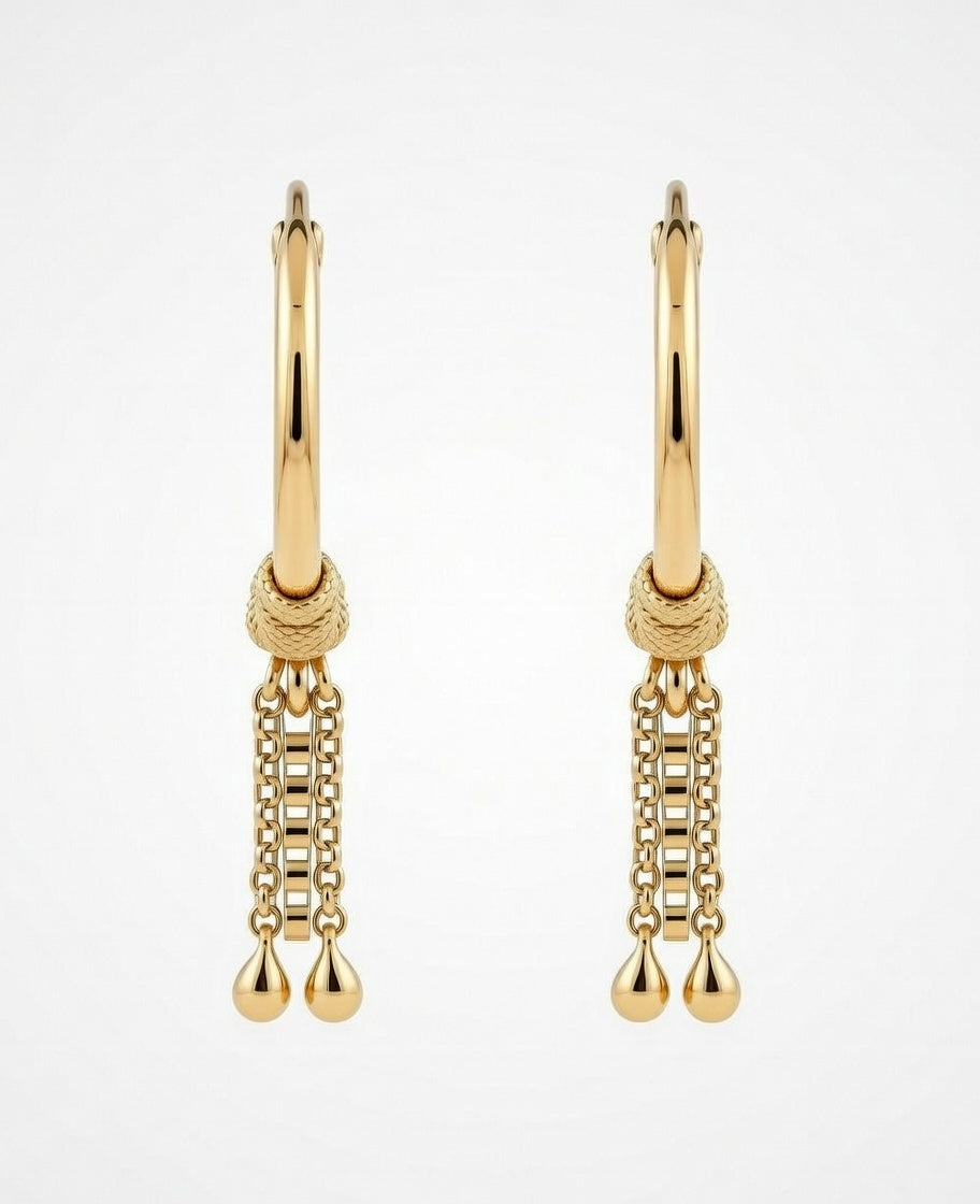 Flambeur B.I.S Hallmarked 18 KT Gold Hoop Earring