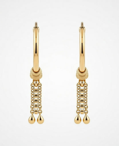 Flambeur B.I.S Hallmarked 18 KT Gold Hoop Earring