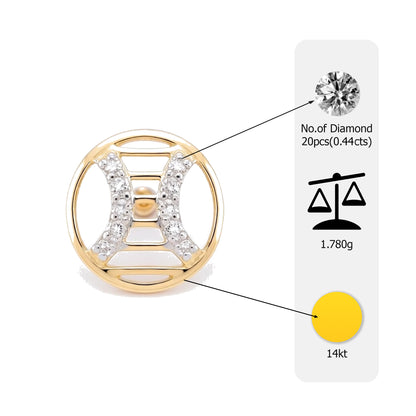 Flambeur B.I.S 14 Kt Hallmark Diamond Earring