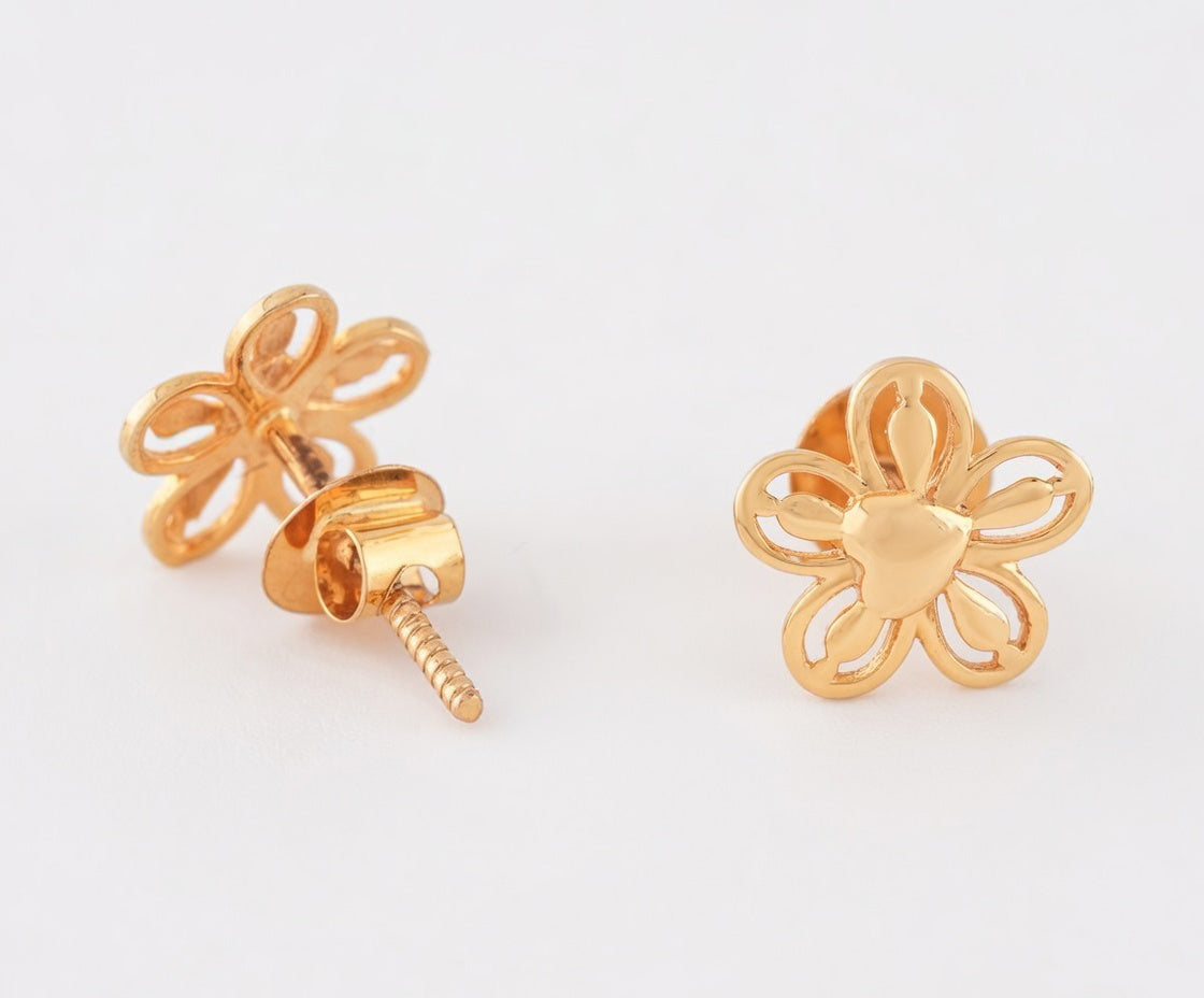Flambeur B.I.S 18 Kt Hallmark Plain Tops Earring