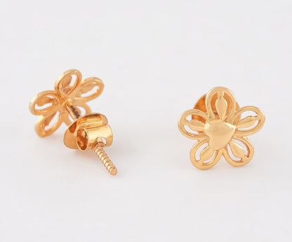 Flambeur B.I.S 18 Kt Hallmark Plain Tops Earring