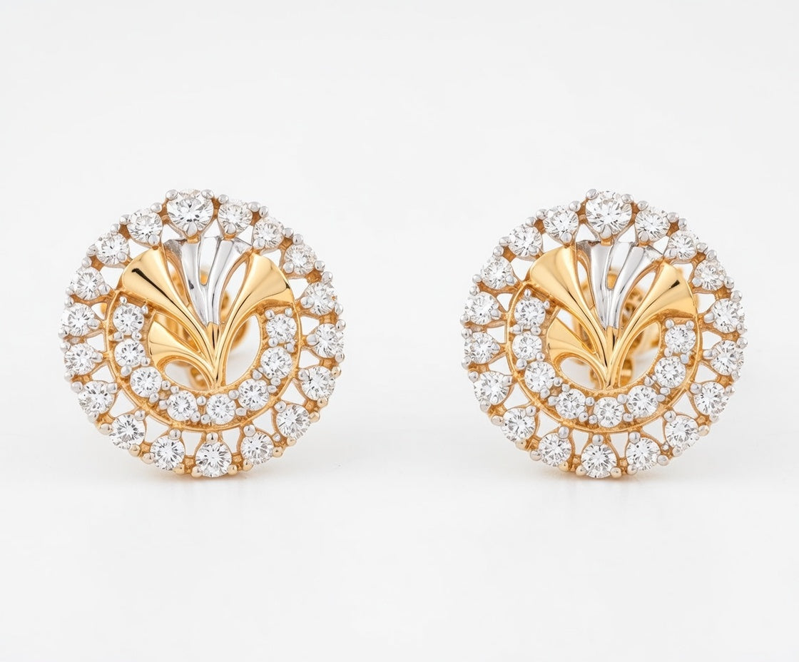Flambeur B.I.S 18 Kt Hallmark Cz Tops Earring
