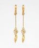 Flambeur B.I.S Hallmarked 18 KT CZ Gold Hoop Earring