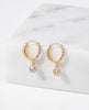 Flambeur B.I.S Hallmarked 18 KT CZ Gold Hoop Earring