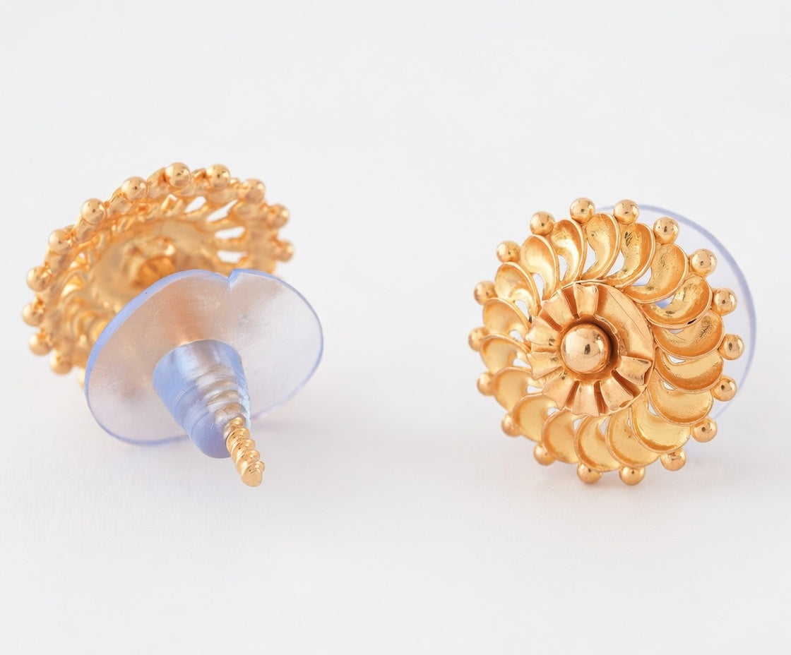 Flambeur B.I.S 18 Kt Hallmark Plain Tops Earring