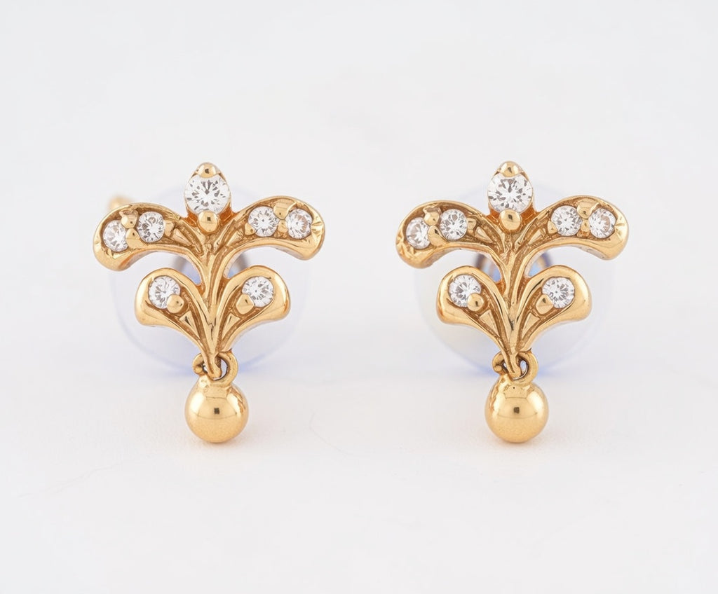 Flambeur B.I.S 18 Kt Hallmark Cz Tops Earring