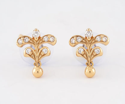 Flambeur B.I.S 18 Kt Hallmark Cz Tops Earring
