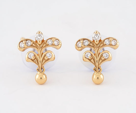 Flambeur B.I.S 18 Kt Hallmark Cz Tops Earring