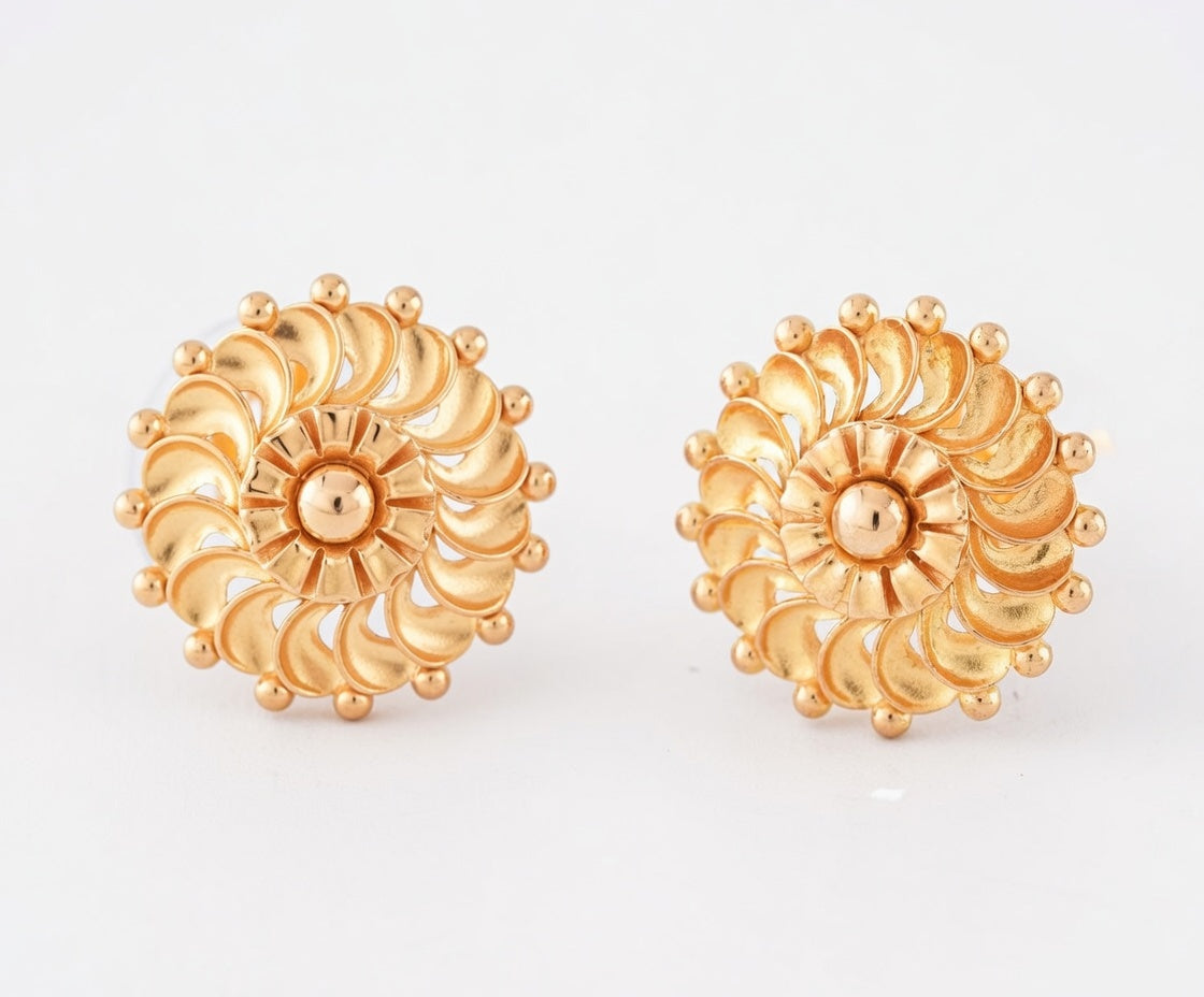 Flambeur B.I.S 18 Kt Hallmark Plain Tops Earring