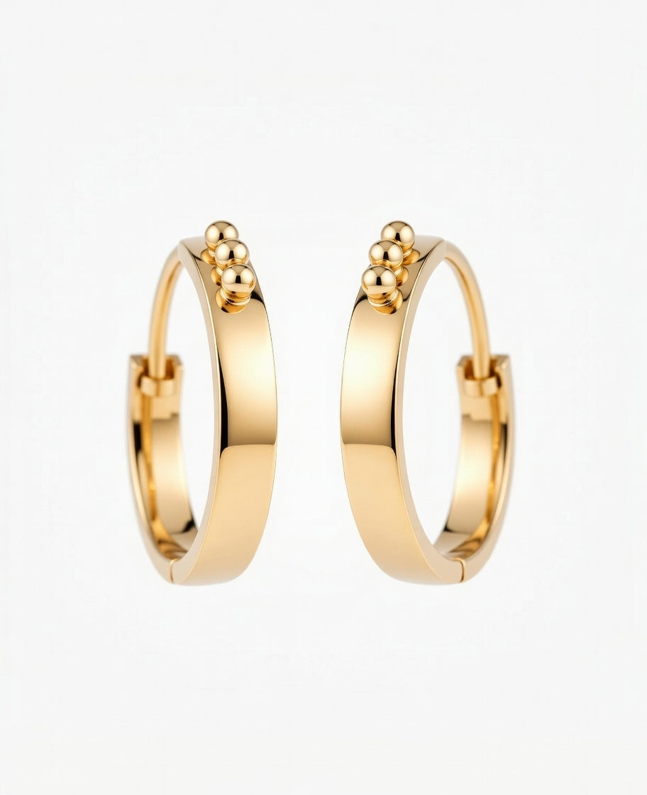 Flambeur B.I.S Hallmarked 18 KT Gold Hoop Earring