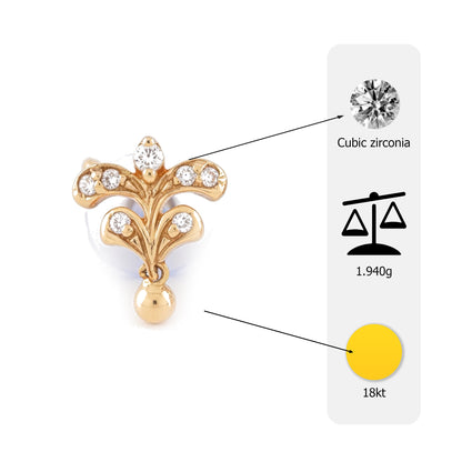 Flambeur B.I.S 18 Kt Hallmark Cz Tops Earring