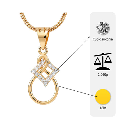 Flambeur B.I.S Hallmarked 18 KT CZ Gold Pendent Set
