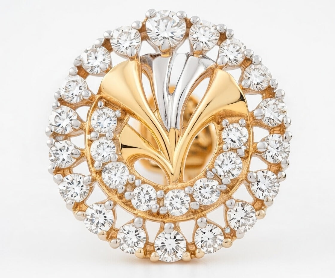 Flambeur B.I.S 18 Kt Hallmark Cz Tops Earring