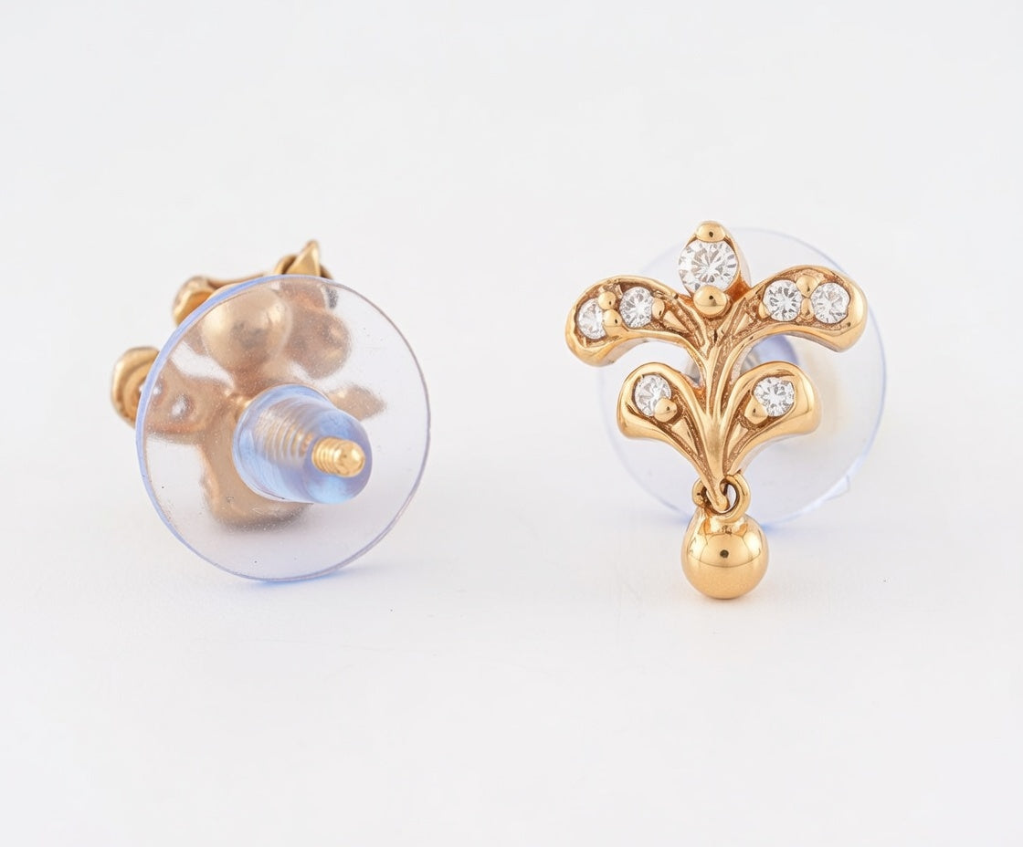 Flambeur B.I.S 18 Kt Hallmark Cz Tops Earring