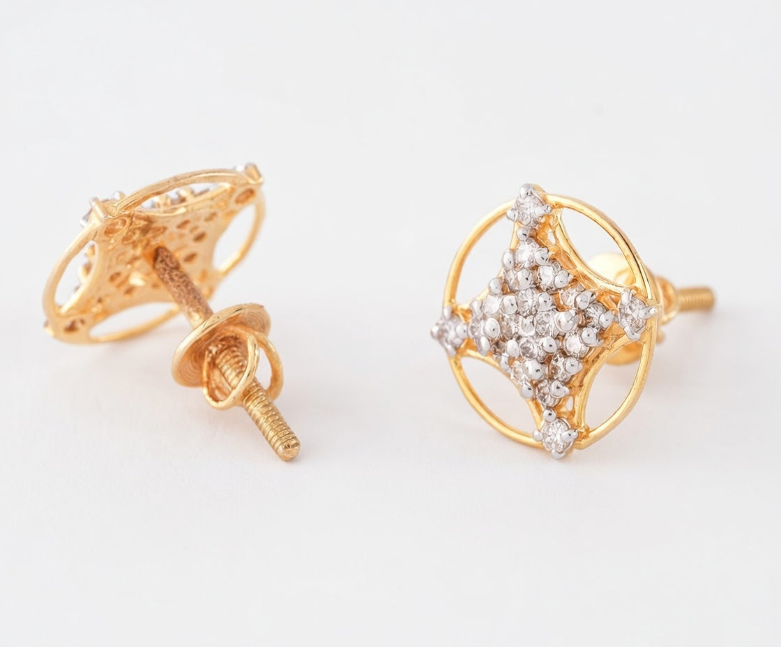 Flambeur B.I.S 14 Kt Hallmark Diamond Earring