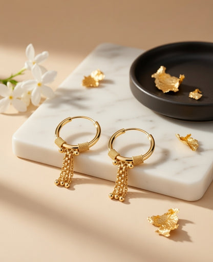 Flambeur B.I.S Hallmarked 18 KT Gold Hoop Earring
