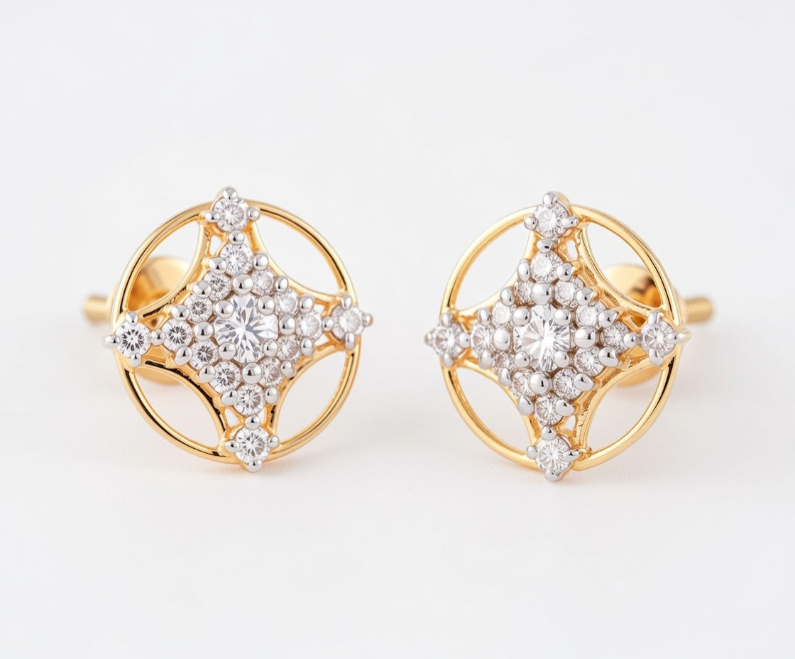Flambeur B.I.S 14 Kt Hallmark Diamond Earring