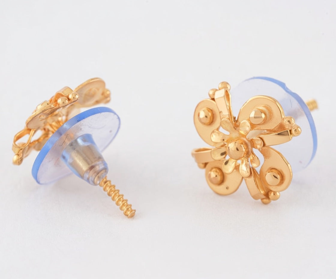 Flambeur B.I.S 18 Kt Hallmark Plain Tops Earring