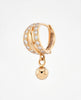 Flambeur B.I.S Hallmarked 18 KT CZ Gold Hoop Earring