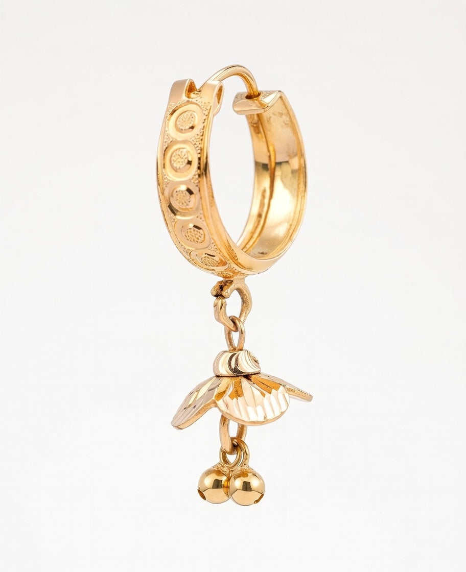 Flambeur B.I.S Hallmarked 18 KT Gold Hoop Earring