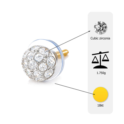Flambeur B.I.S 18 Kt Hallmark Cz Tops Earring