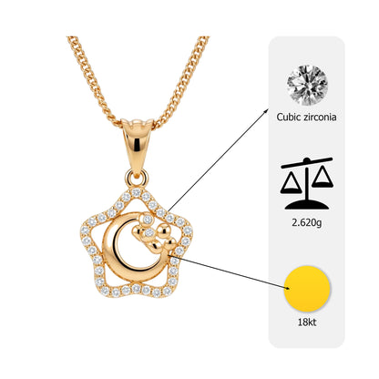 Flambeur B.I.S Hallmarked 18 KT CZ Gold Pendent Set