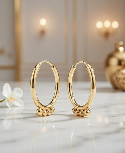 Flambeur B.I.S Hallmarked 18 KT Gold Hoop Earring