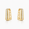 Flambeur B.I.S Hallmarked 18 KT CZ Gold Hoop Earring