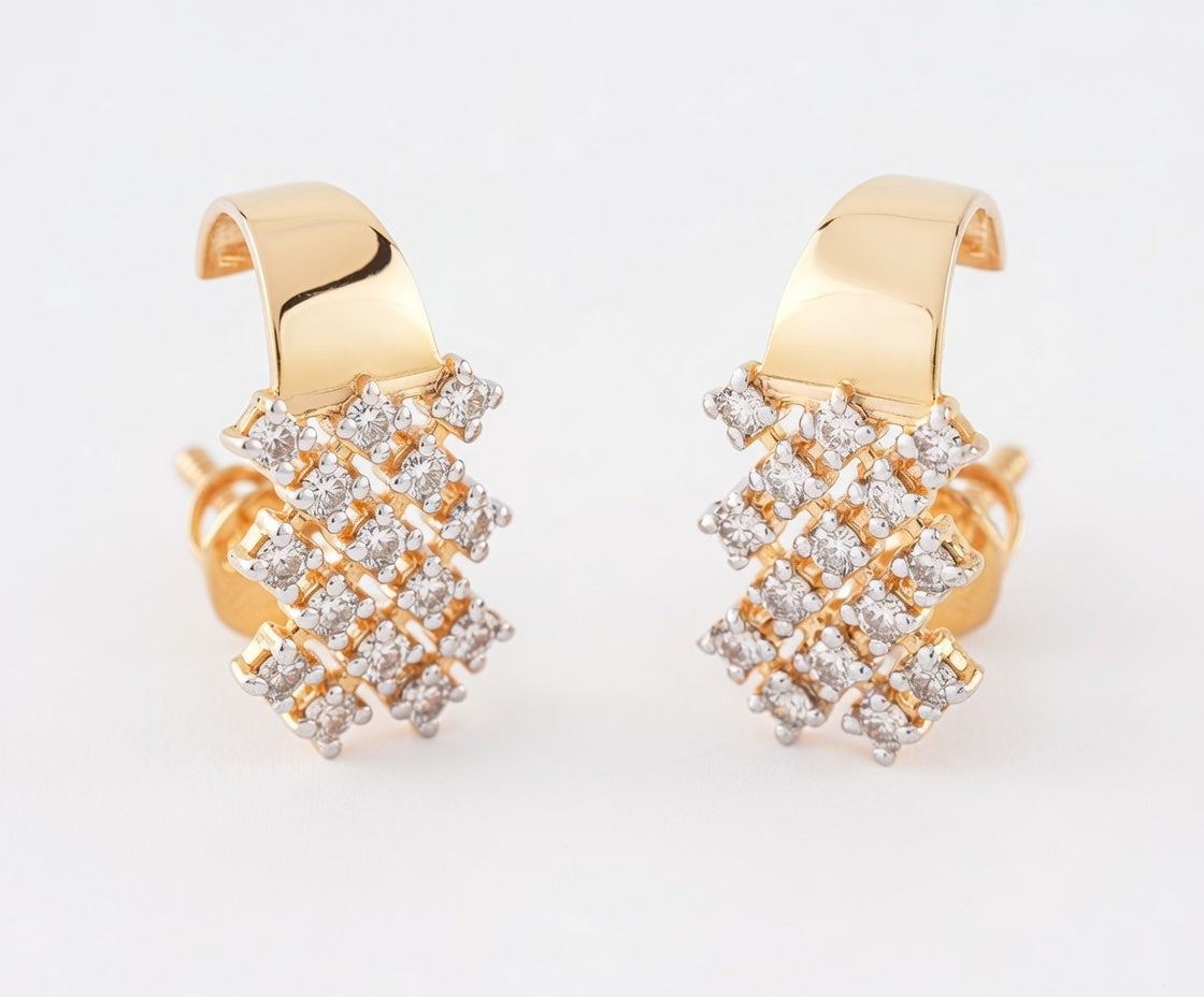 Flambeur B.I.S 14 Kt Hallmark Diamond Earring