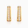 Flambeur B.I.S Hallmarked 18 KT CZ Gold Hoop Earring